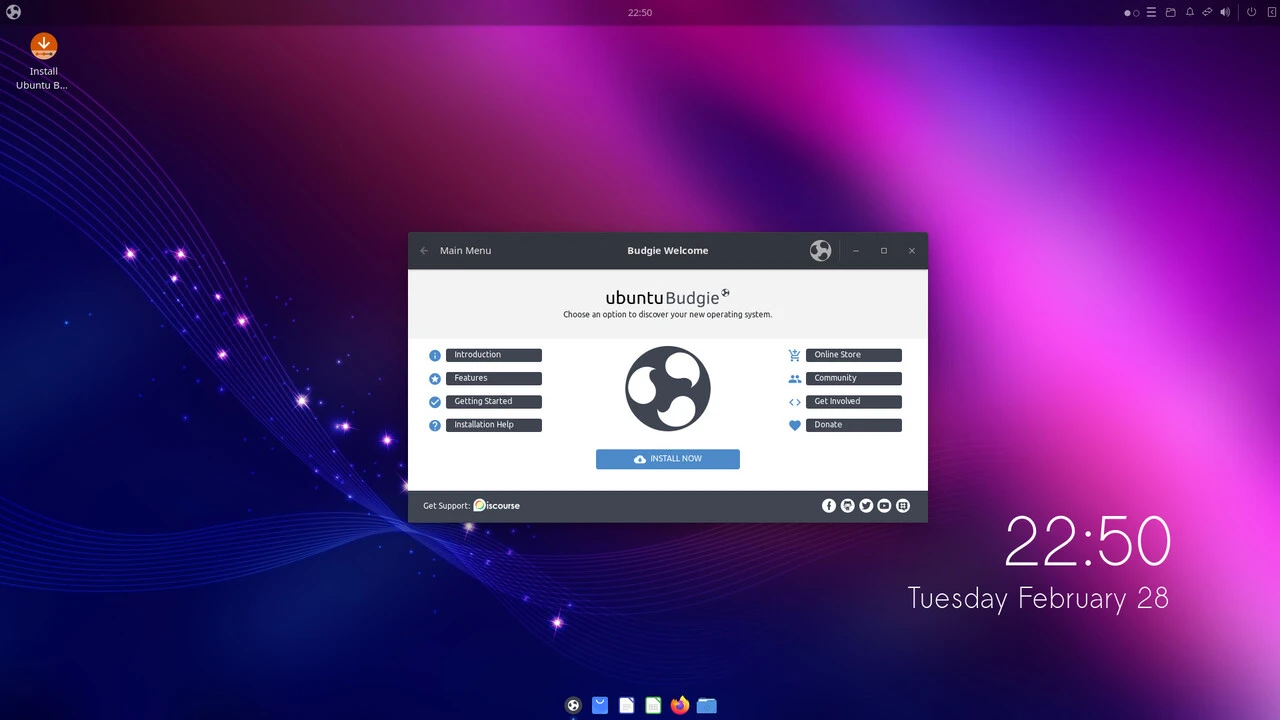 Screenshot of Ubuntu Budgie